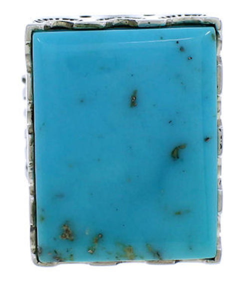 Southwestern Sterling Silver Turquoise Jewelry Ring Size 6-3/4 YX34679